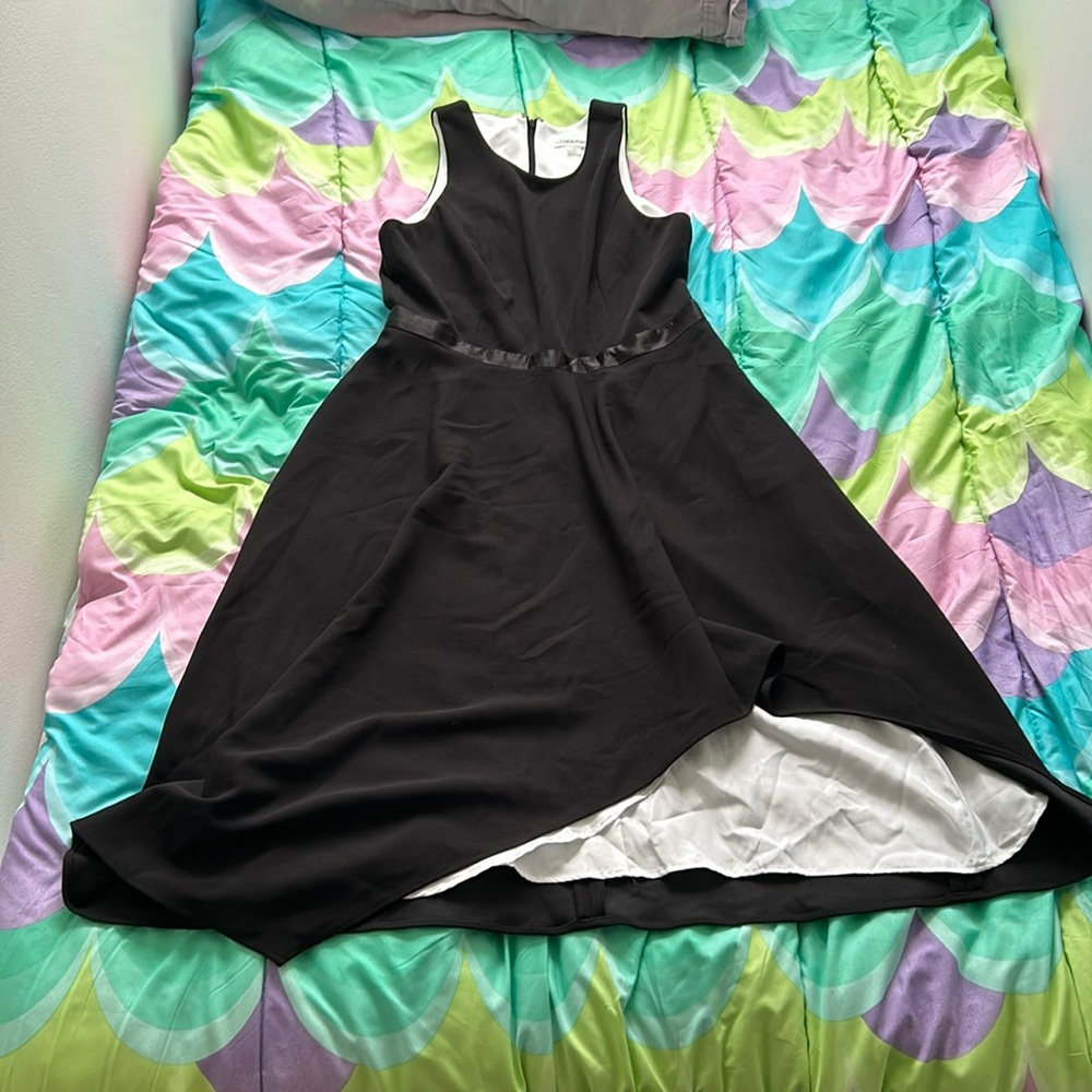 Calvin Klein Black and White High Low Dress